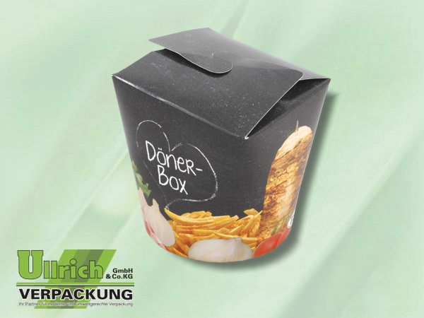 Food-Container Pappe rund -Döner-Motiv-