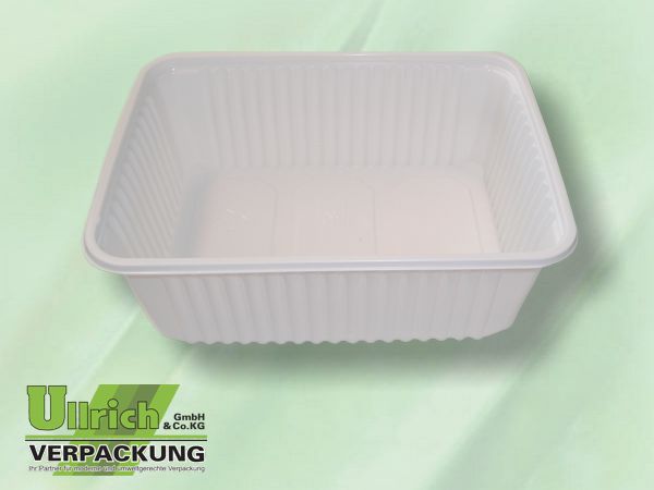 Becher PP eckig 1000g weiß