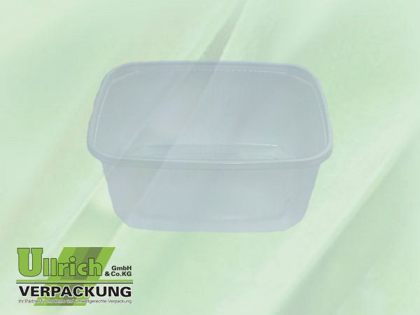 Becher PP eckig 350g transparent