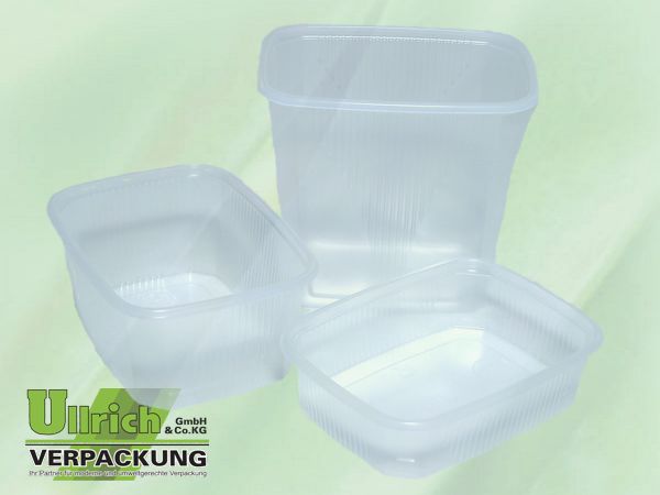 Becher PP eckig 350g transparent