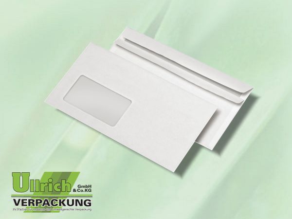 Briefumschlag mit Fenster DIN lang weiß