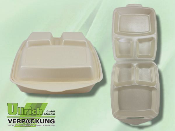 Menüschale+Deckel PSgesch. 3-fach, champagner