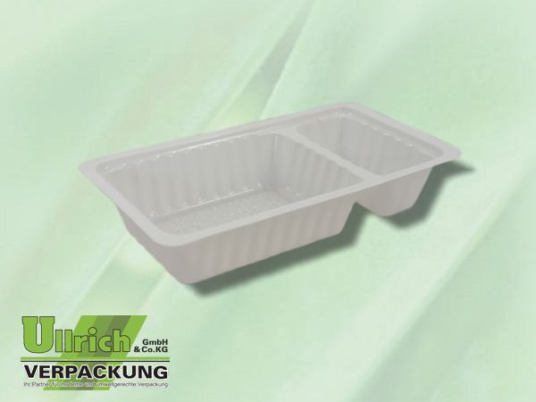 Kunststoff-, Schale PS weiß (A23) 2-fach