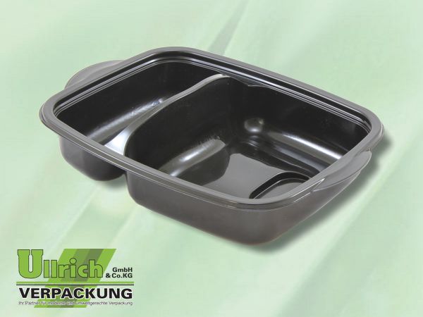 Menüschale PP 2-fach, schwarz