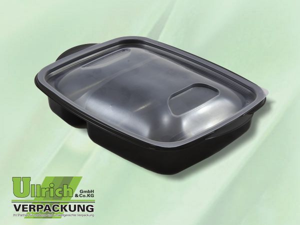 Menüschale PP 2-fach, schwarz