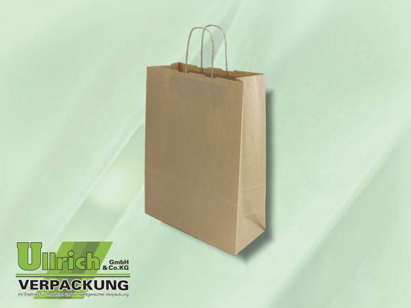 TT, Papiertragetaschen br. Natron mit gedrehter Papierkordel