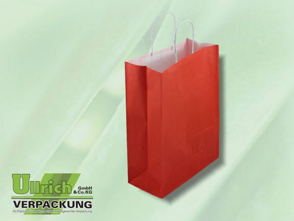 TT, Papiertragetaschen weiß Kraft mit Papierkordel