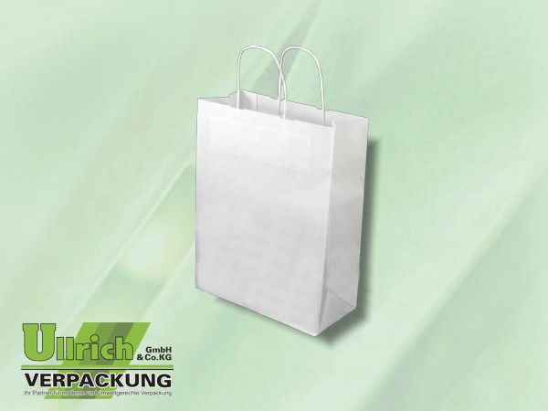 TT, Papiertragetaschen gebl. Natron (weiß) mit Papierkordel