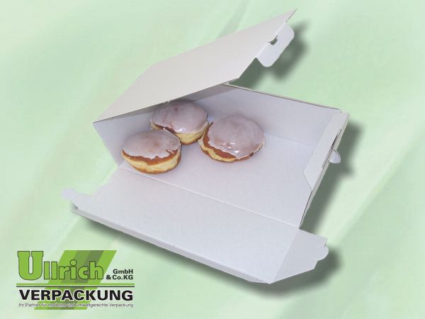 Pizzakarton, Torte/Kuchen- weiß/weiß anh. Deckel