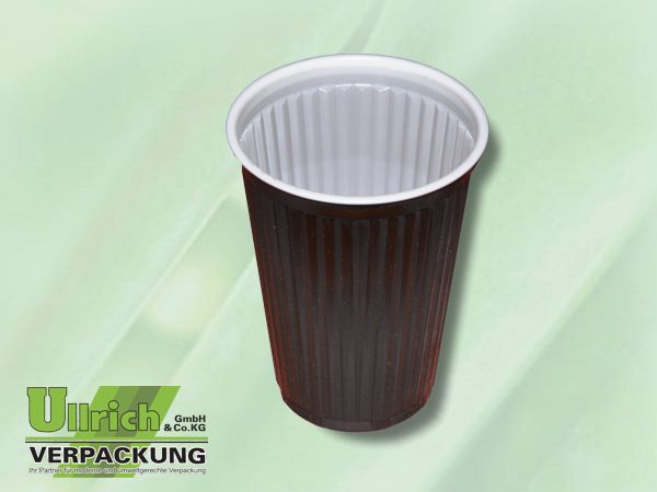 Trinkbecher PS braun / weiß