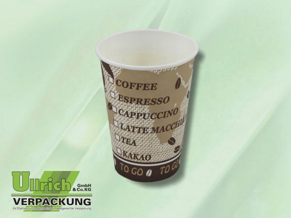 Trinkbecher Pappe (Kaffee) ´Top´ Singlewall
