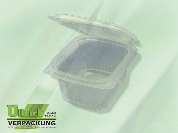 Becher PP eckig 375g transparent