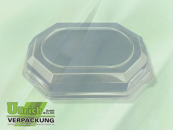 Servierplatte, Deckel APET achteckig transparent