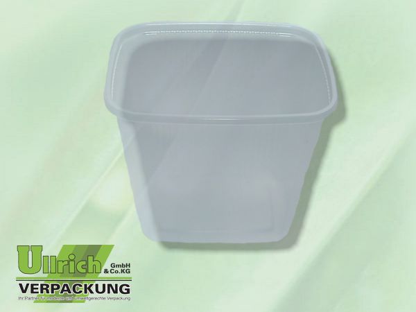 Becher PP eckig 500g transparent