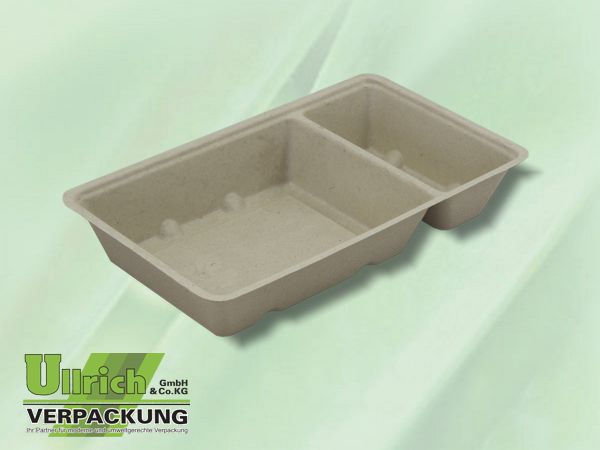Menüschale Bagasse 2-fach, natur