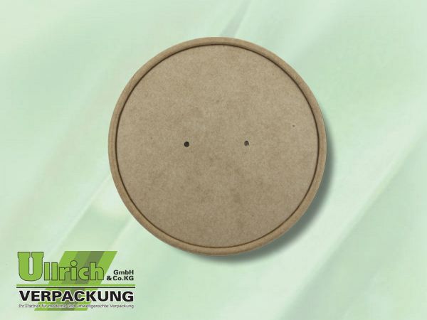 Menüschale Pappe/PE, Deckel f. Suppenbecher braun