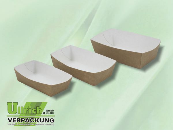 Menüschale Pappe, 1-fach, Snack-Schale