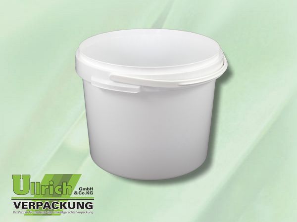 Eimer, PP 10400ml rund weiß mit Bügel
