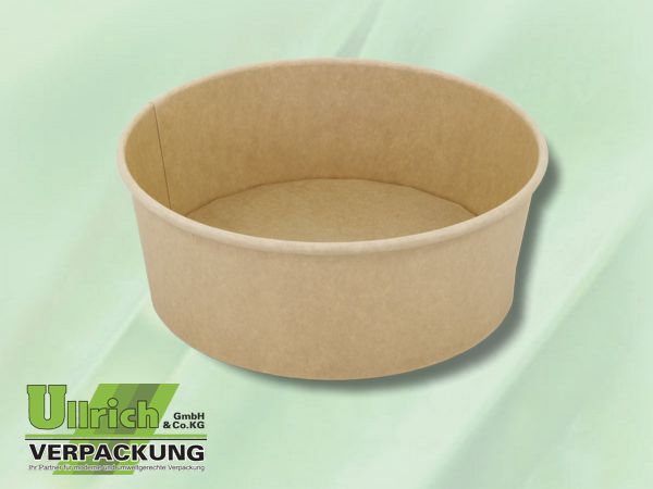 Menüschale Pappe/PE, Take away Bowle braun