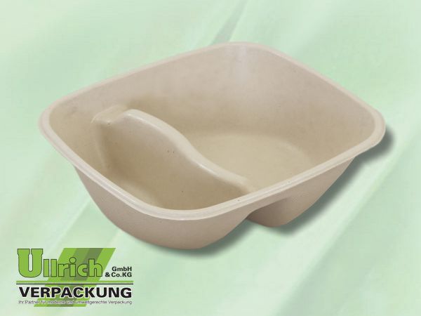 Menüschale Bagasse 2-fach, braun