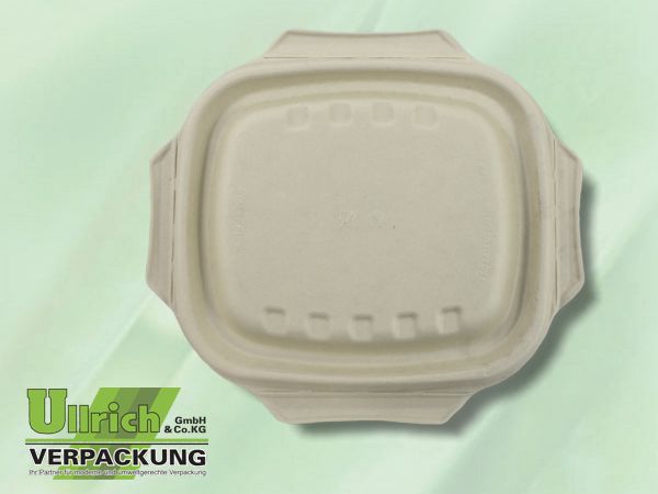 Deckel für Menüschale, Zuckerrohr, braun