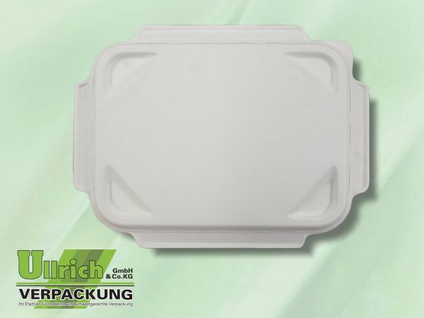 Deckel für Menüschale, Zuckerrohr, weiß