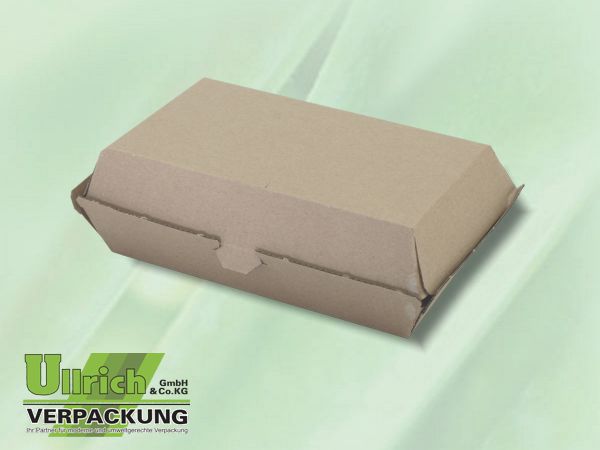 Menüschale+Deckel Pappe, 1-fach, braun