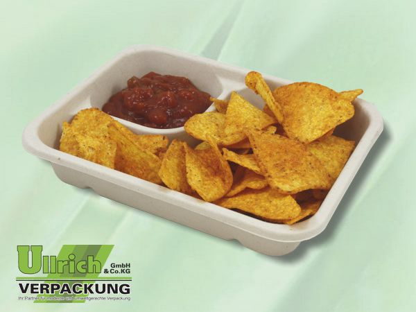 Menüschale Bagasse 2-fach, natur