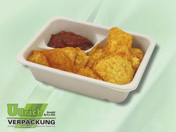 Menüschale Bagasse 2-fach, natur