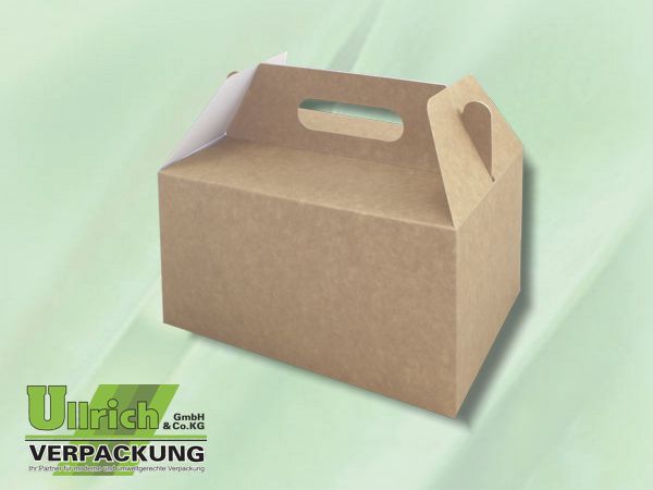 Menüschale+Deckel Pappe, 1-fach, braun/braun