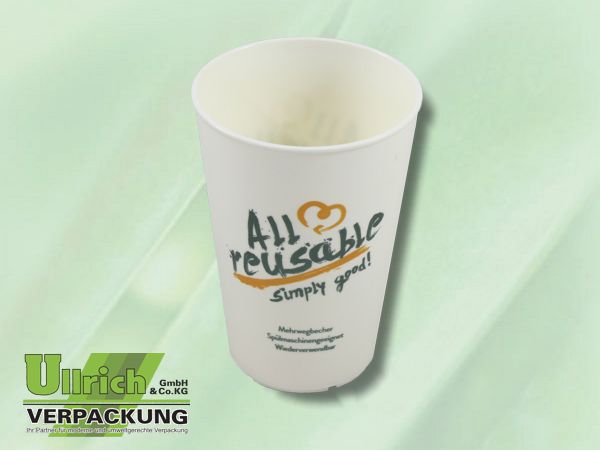 Mehrweg Trinkbecher, weiß