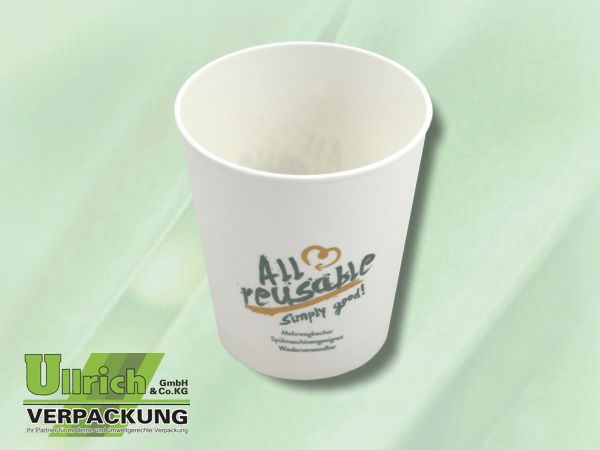 Mehrweg Trinkbecher, weiß