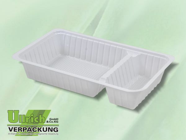 Kunststoff-, Schale PS weiß (A20) 2-fach