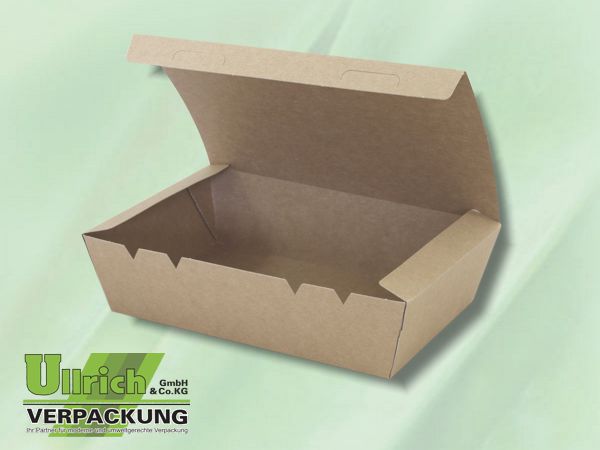 Menüschale+Deckel Pappe, 1-fach, braun