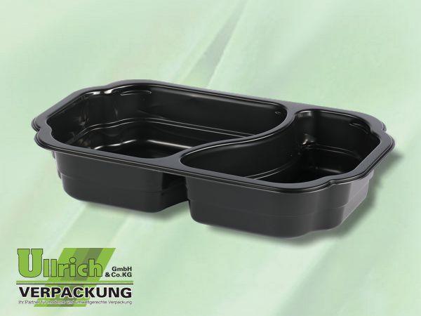 Menüschale PP 2-fach, schwarz