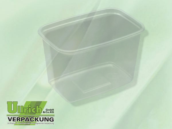 Becher PVC eckig 1000g glasklar