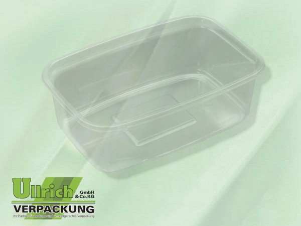 Becher PVC eckig 500g glasklar