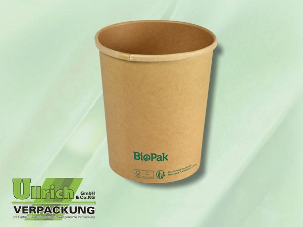 Menüschale Pappe/PLA, Bowl Ronda SLIM braun
