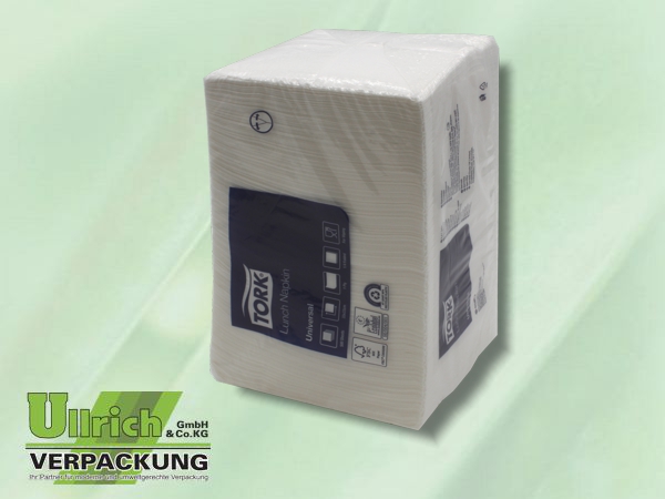Serviette, Präge- Zelltuch 1-lg -weiß- Tork