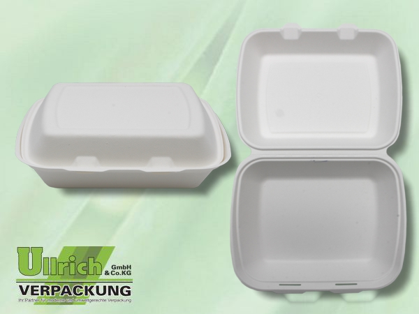 Menüschale+Deckel Bagasse 1-fach, weiß