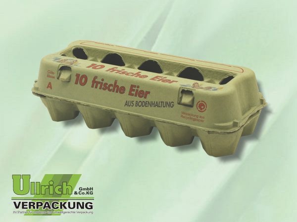 Karton, Eier-, mit Haltungsform, Schlitzdeckel, gelb/grün