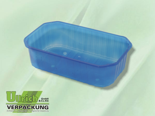 Becher PP eckig 500g blau