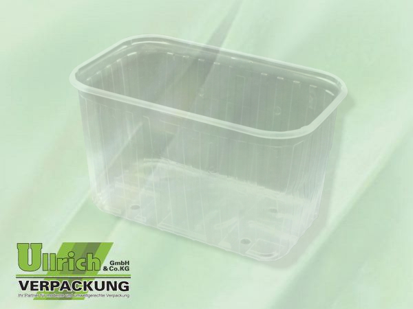 Becher PP eckig 1000g transparent