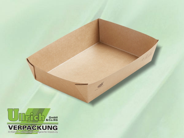 Menüschale Pappe braun/PLA, Viking Brick Box