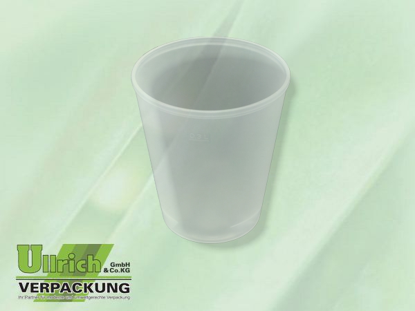Mehrweg Trinkbecher, hochtransparent gefrostet