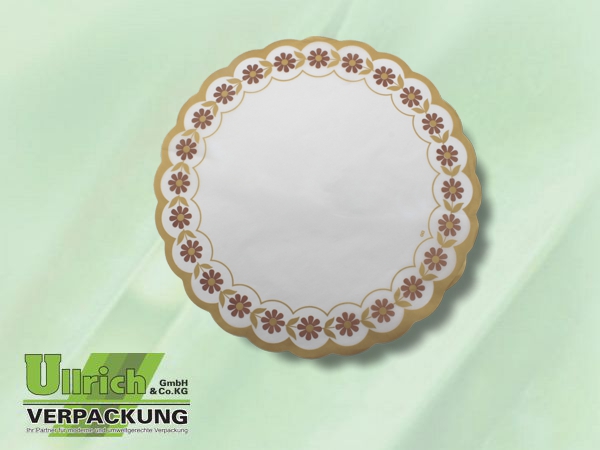 Plattenpapier, Tortenspitze braun-gold (fettdicht)