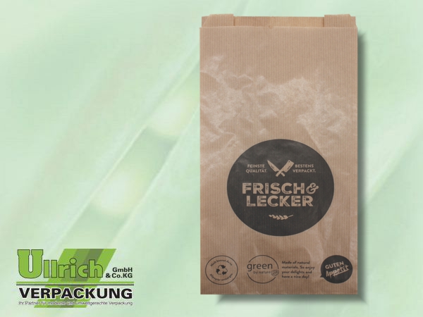 Faltenbtl., Fleischerfaltenbeutel braun Kraft