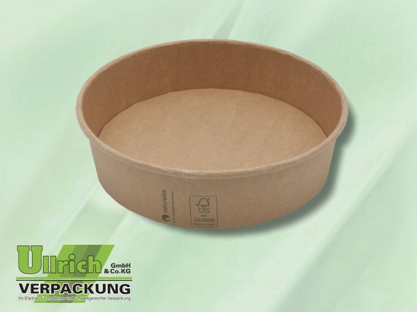 Menüschale Pappe/PLA, Take away Bowle braun