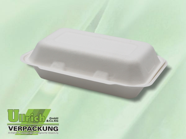 Menüschale+Deckel Bagasse 1-fach, weiß