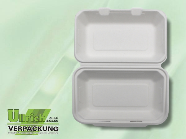 Menüschale+Deckel Bagasse 1-fach, weiß